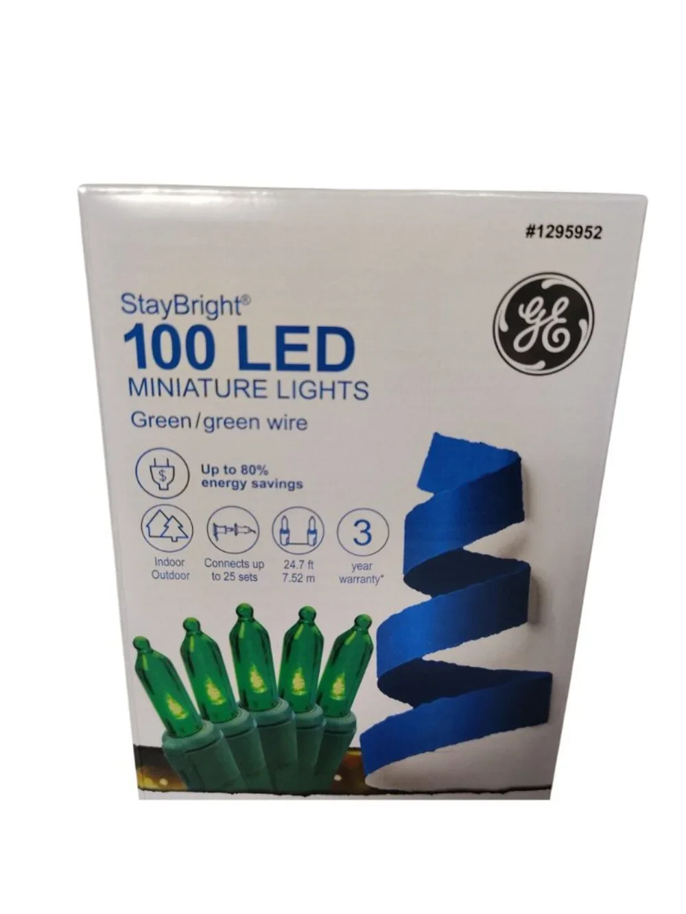 GE StayBright 100 LED Green Wire and Miniature Lights Indoor/Outdoor